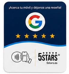 Adhesivo cuadrado Google azul