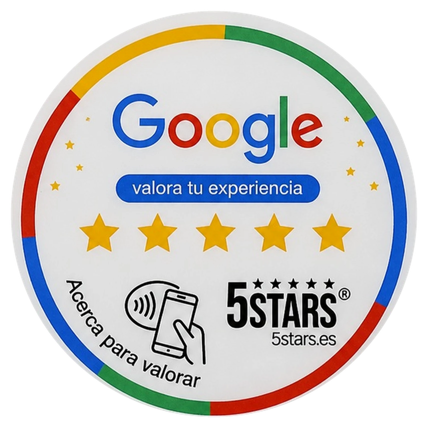 Adhesivo redondo Google blanco