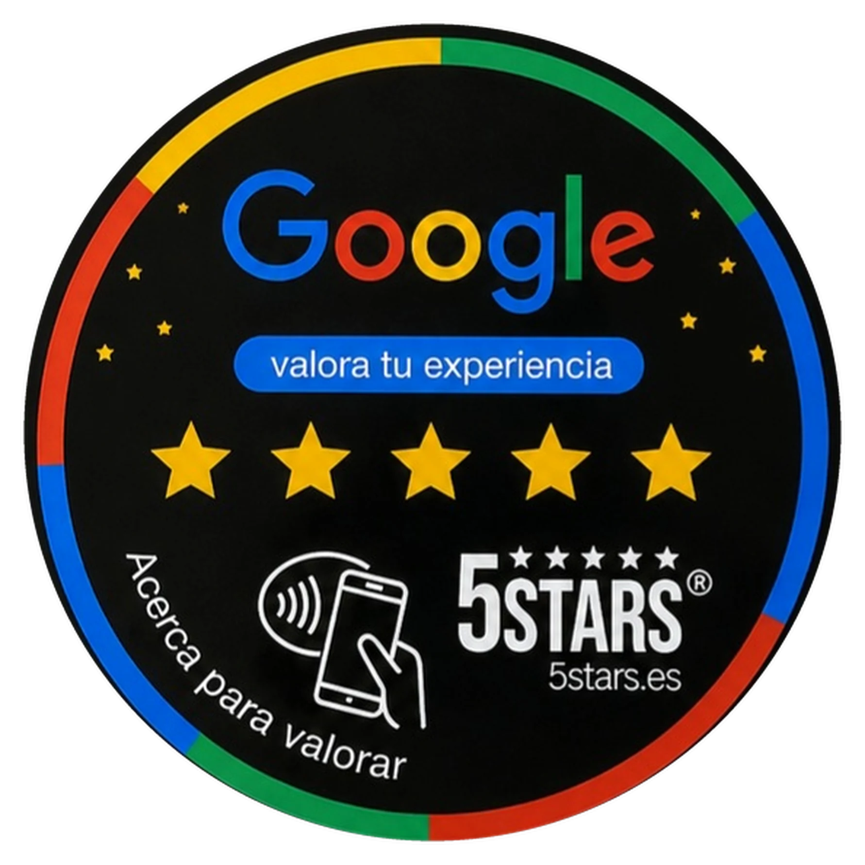 Adhesivo redondo Google negro